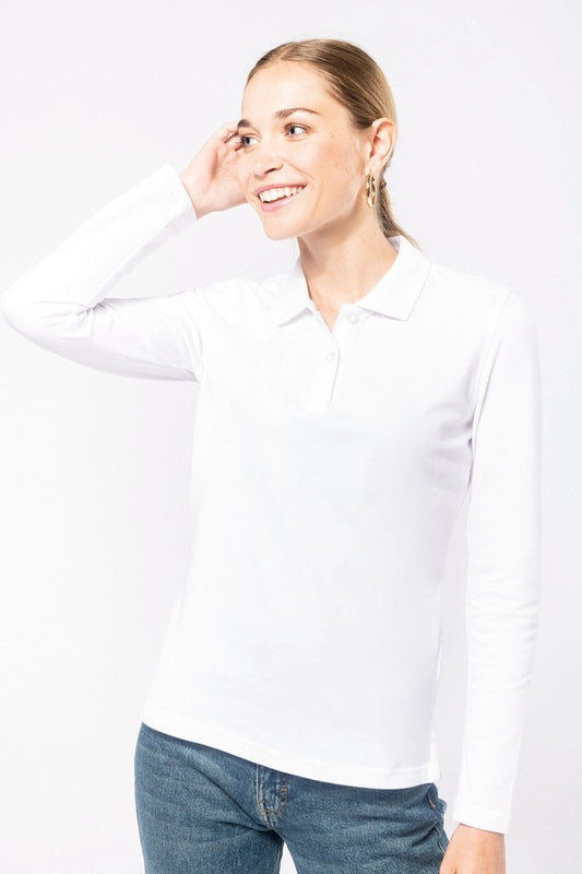 Kariban K244 Dames Polo Lange Mouwen Borduren | Katoen | 220 g/m²