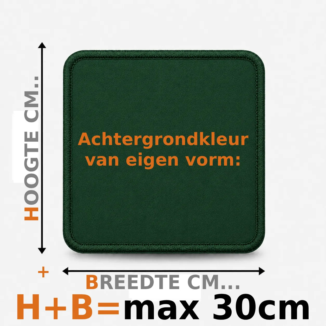 Eigen vorm embleem borduren - max 30cm