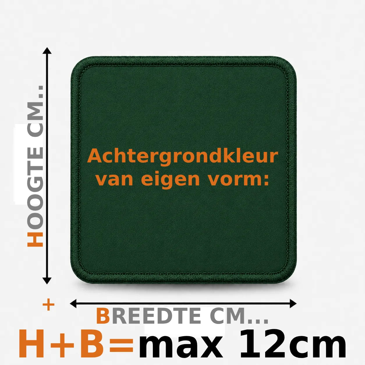 Eigen vorm embleem borduren - max 12cm