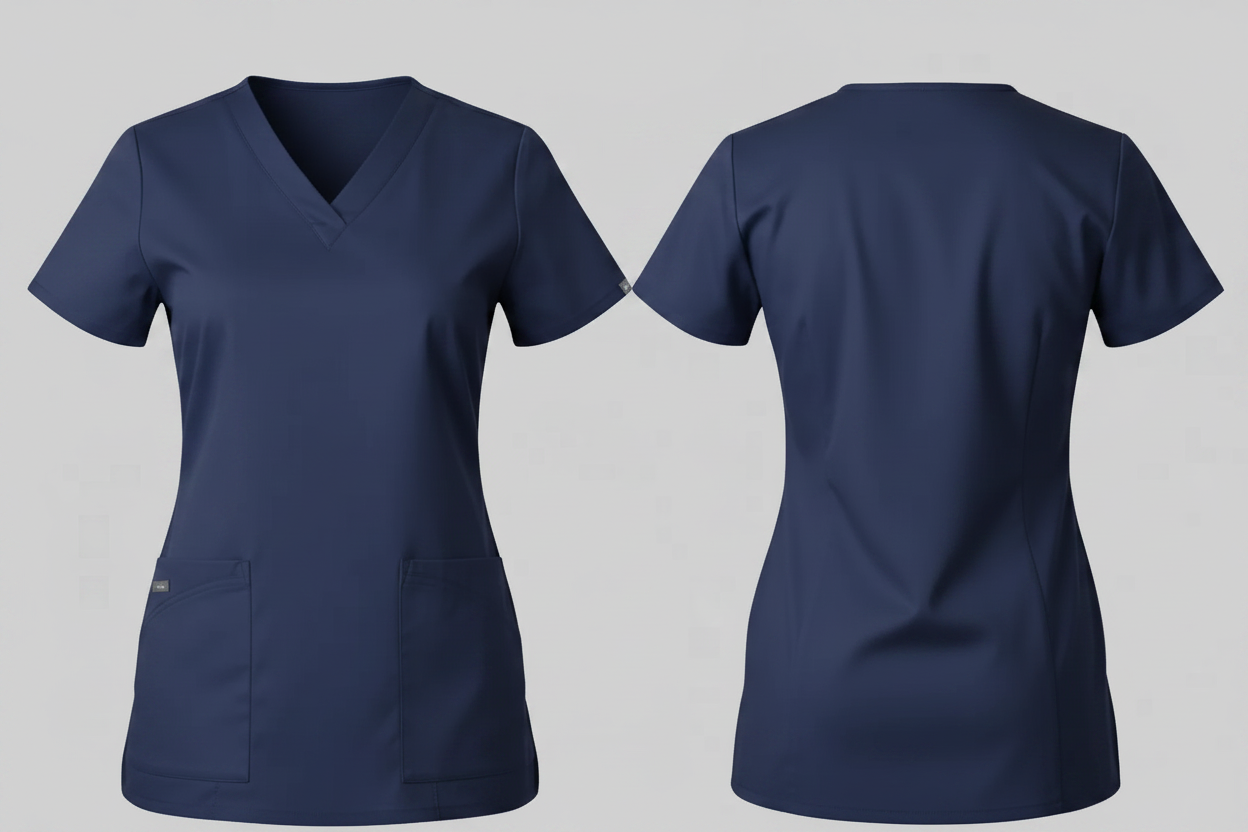 Valento CQVALAV Lavender Scrub Top Dames Slim Fit Borduren | 150 g