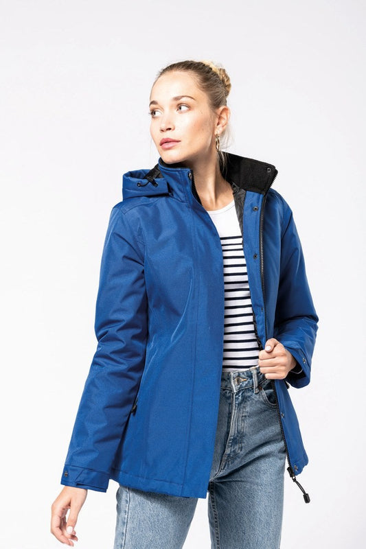 Kariban K6108 Stijlvolle Damesparka met Afneembare Capuchon Borduren | 100% Polyester Oxford