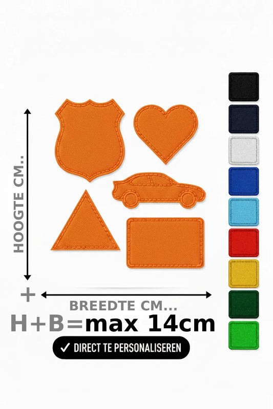 Eigen vorm embleem borduren - max 14cm