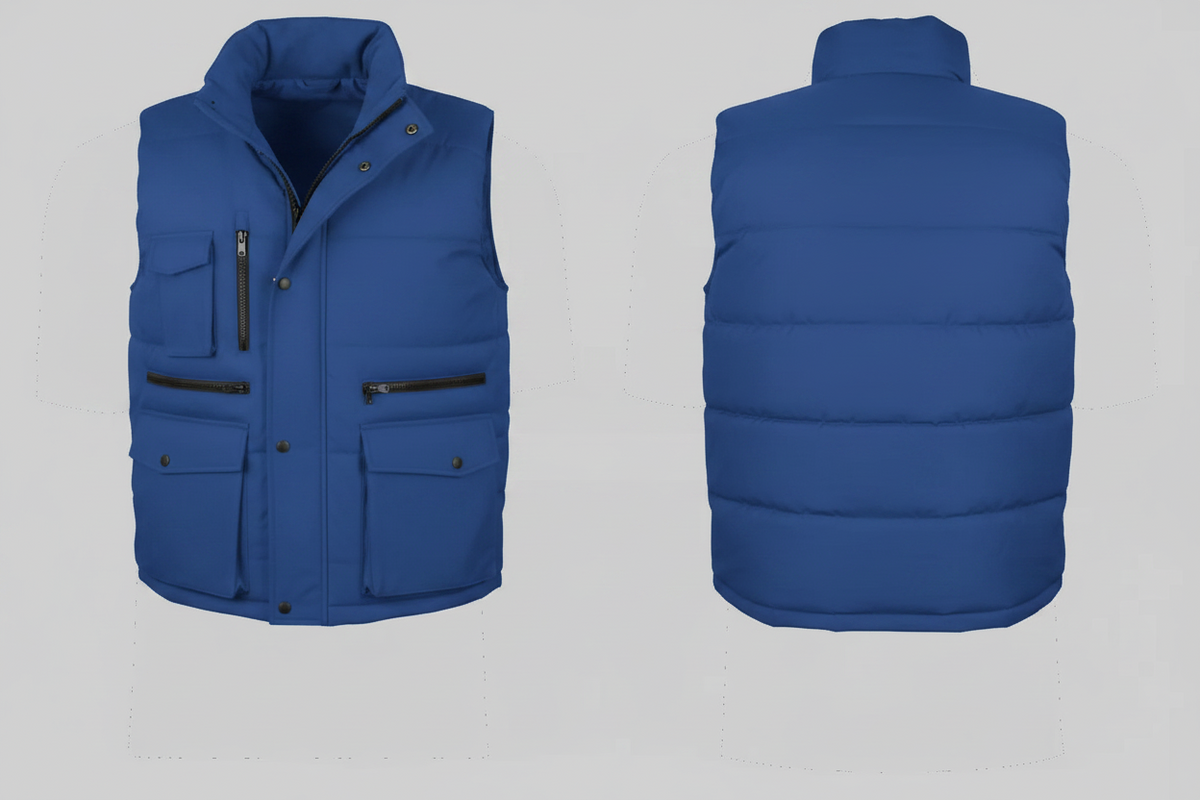 Weerbestendige recyclebare bodywarmer met zakken borduren koningsblauw - Result R127A
