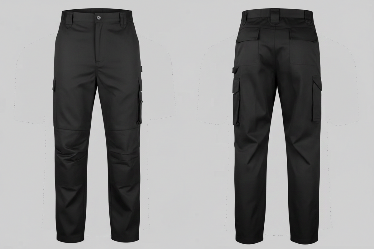 Werkbeschermer actie broek borduren zwart - Result RS308