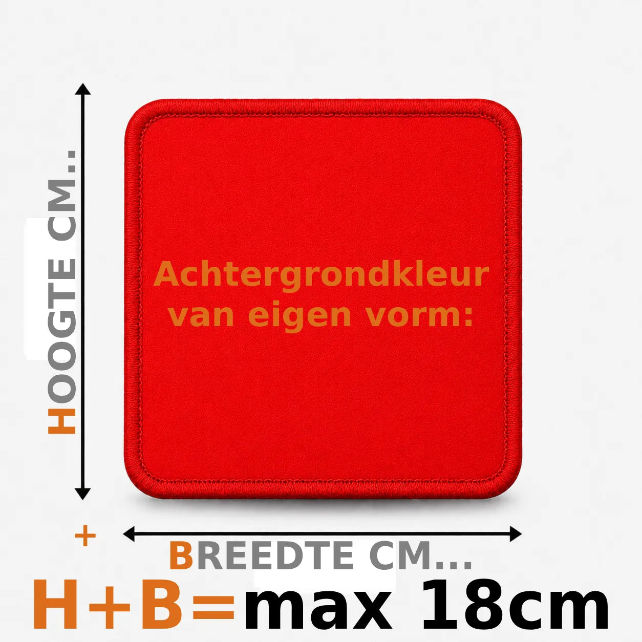 Eigen vorm embleem borduren - max 18cm