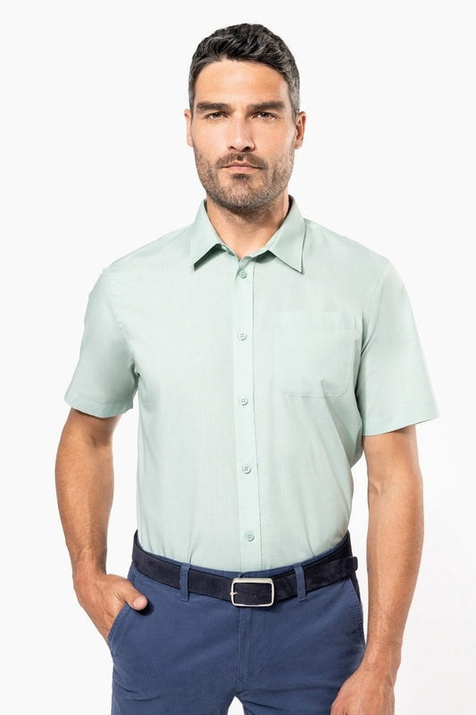 Kariban K551 ACE Heren Overhemd Korte Mouwen Borduren | Polykatoen Poplin | 110 g/m²