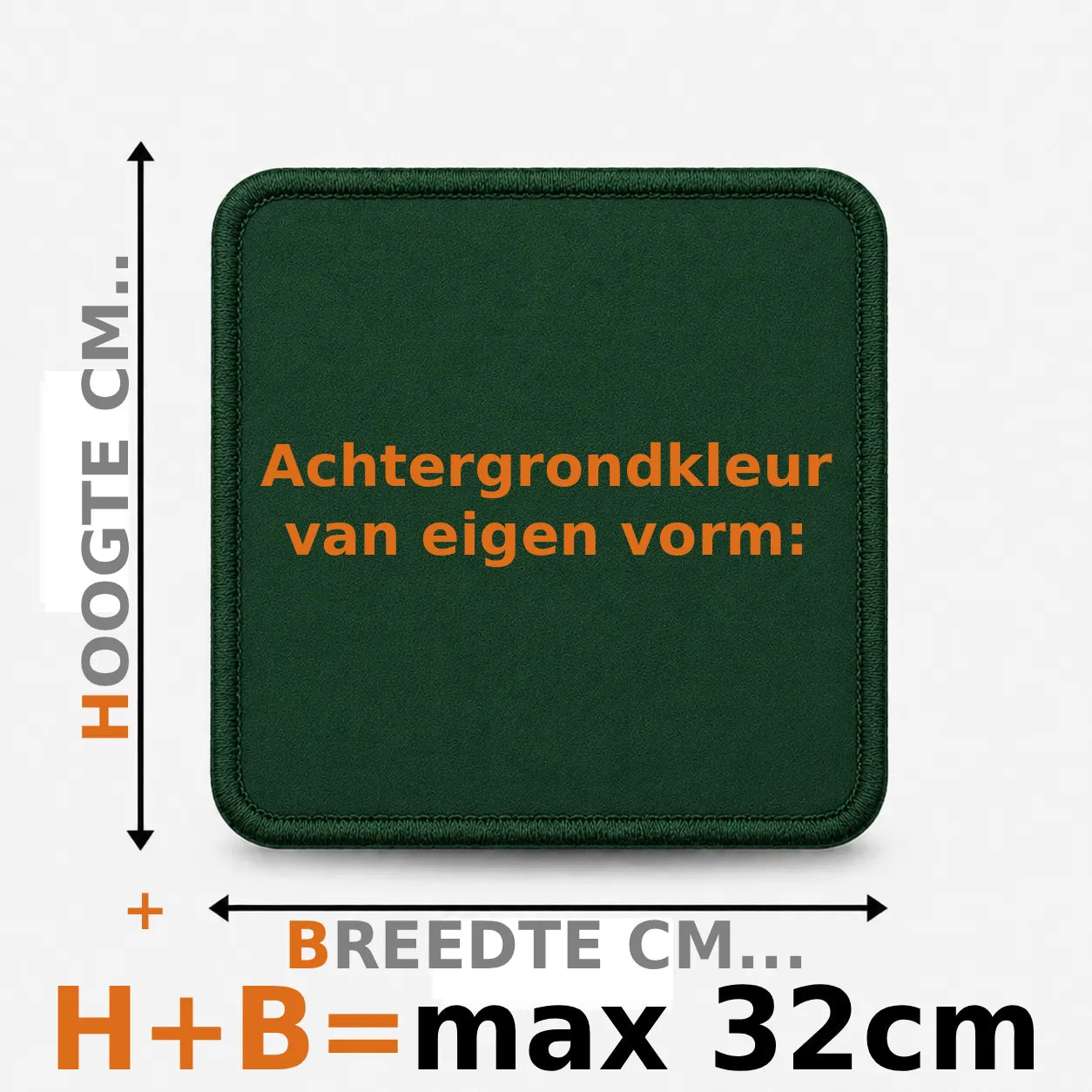 Eigen vorm embleem borduren - max 32cm