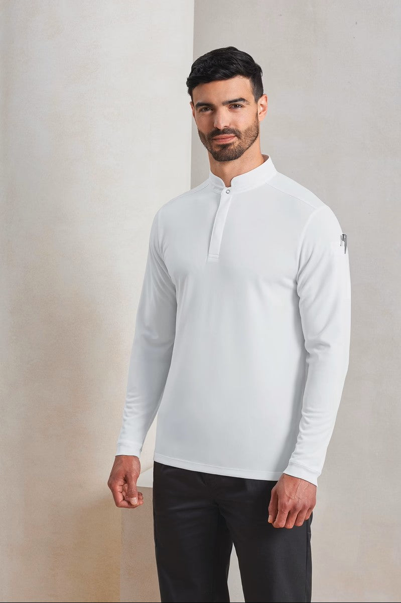 Premier PR647 Coolchecker® Essential Kokspolo met Lange Mouwen Borduren | 100% Gerecycled Polyester | 330 g