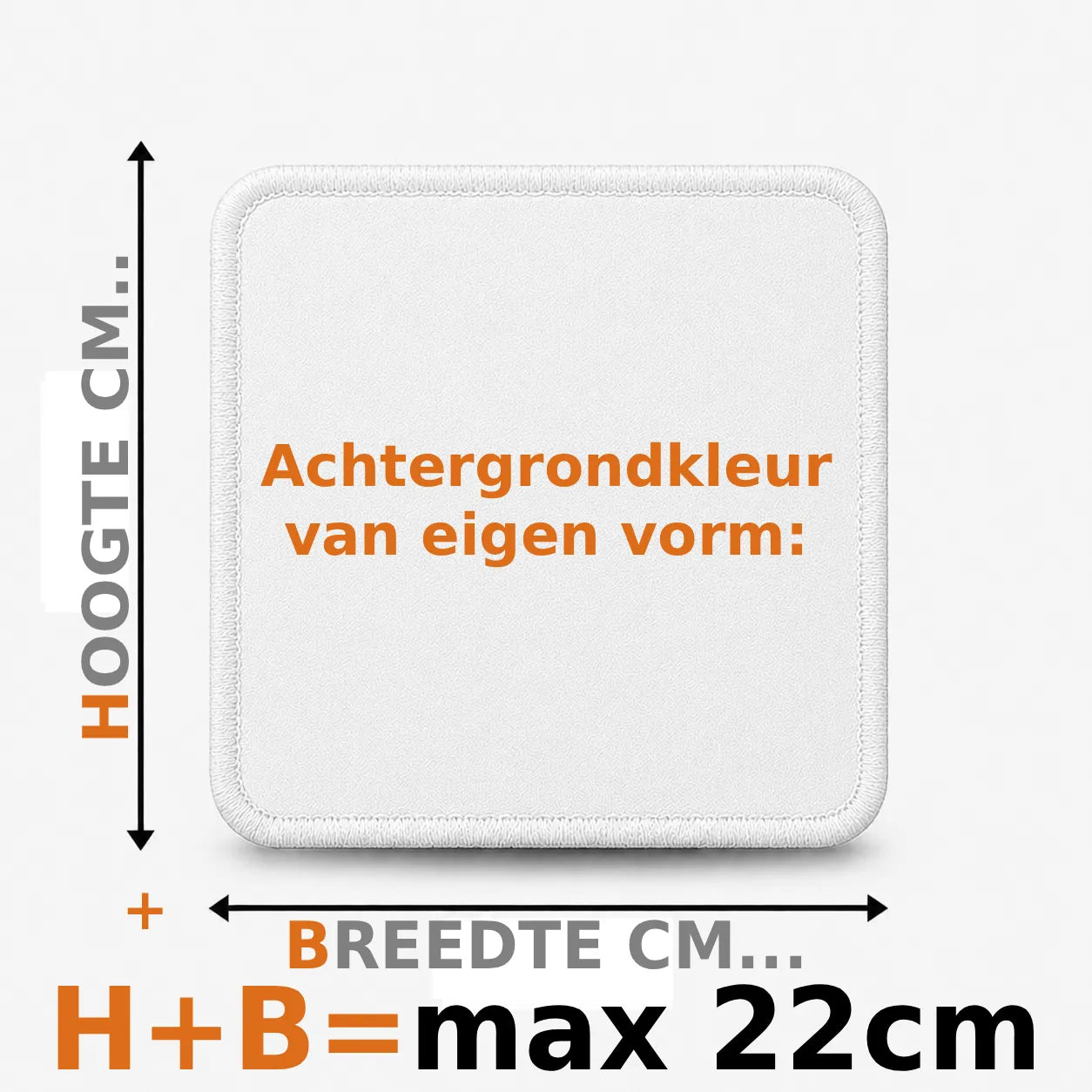 Eigen vorm embleem borduren - max 22cm