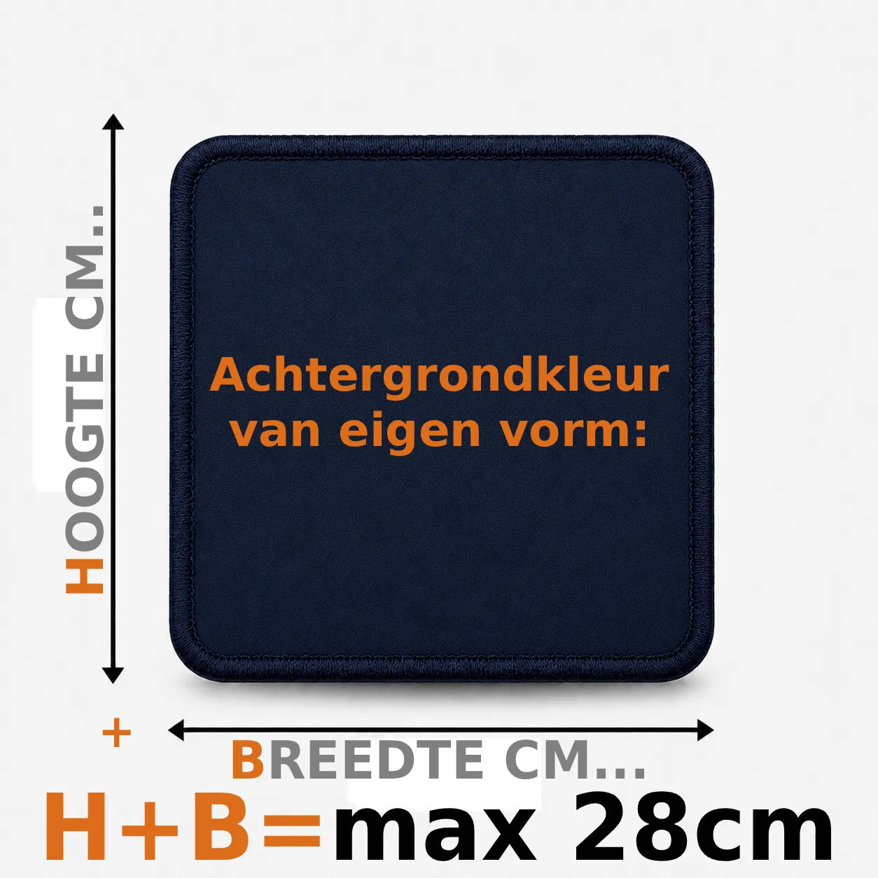 Eigen vorm embleem borduren - max 28cm