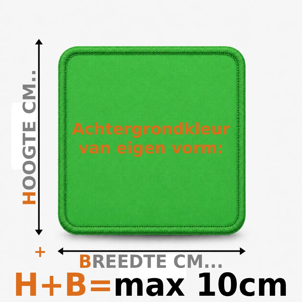 Eigen vorm embleem borduren - max 10cm