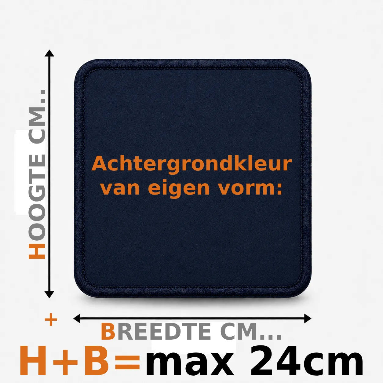 Eigen vorm embleem borduren - max 24cm