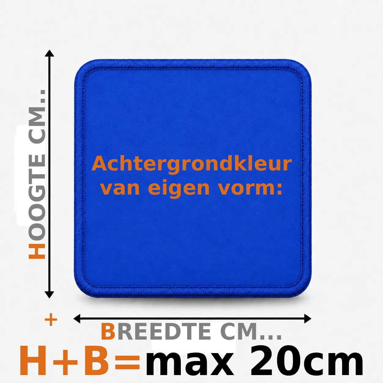 Eigen vorm embleem borduren - max 20cm