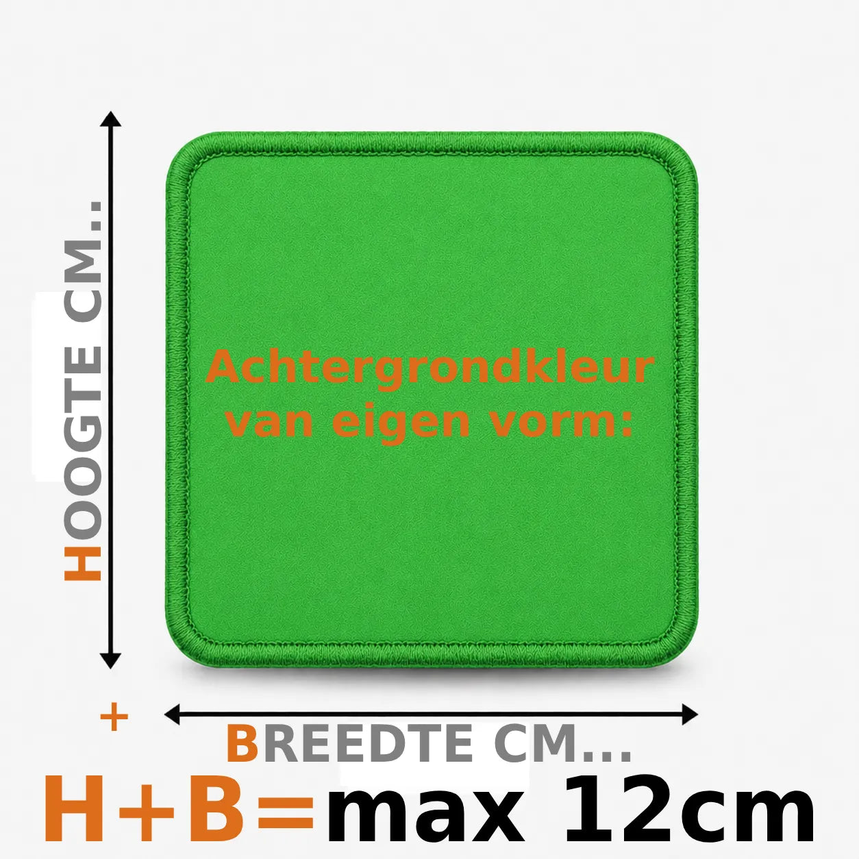 Eigen vorm embleem borduren - max 12cm