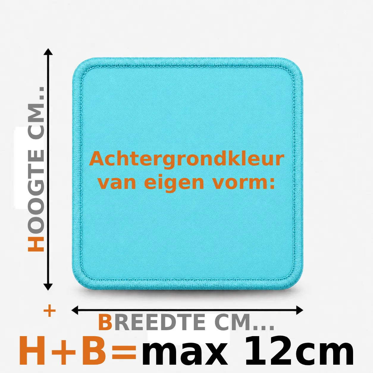 Eigen vorm embleem borduren - max 12cm