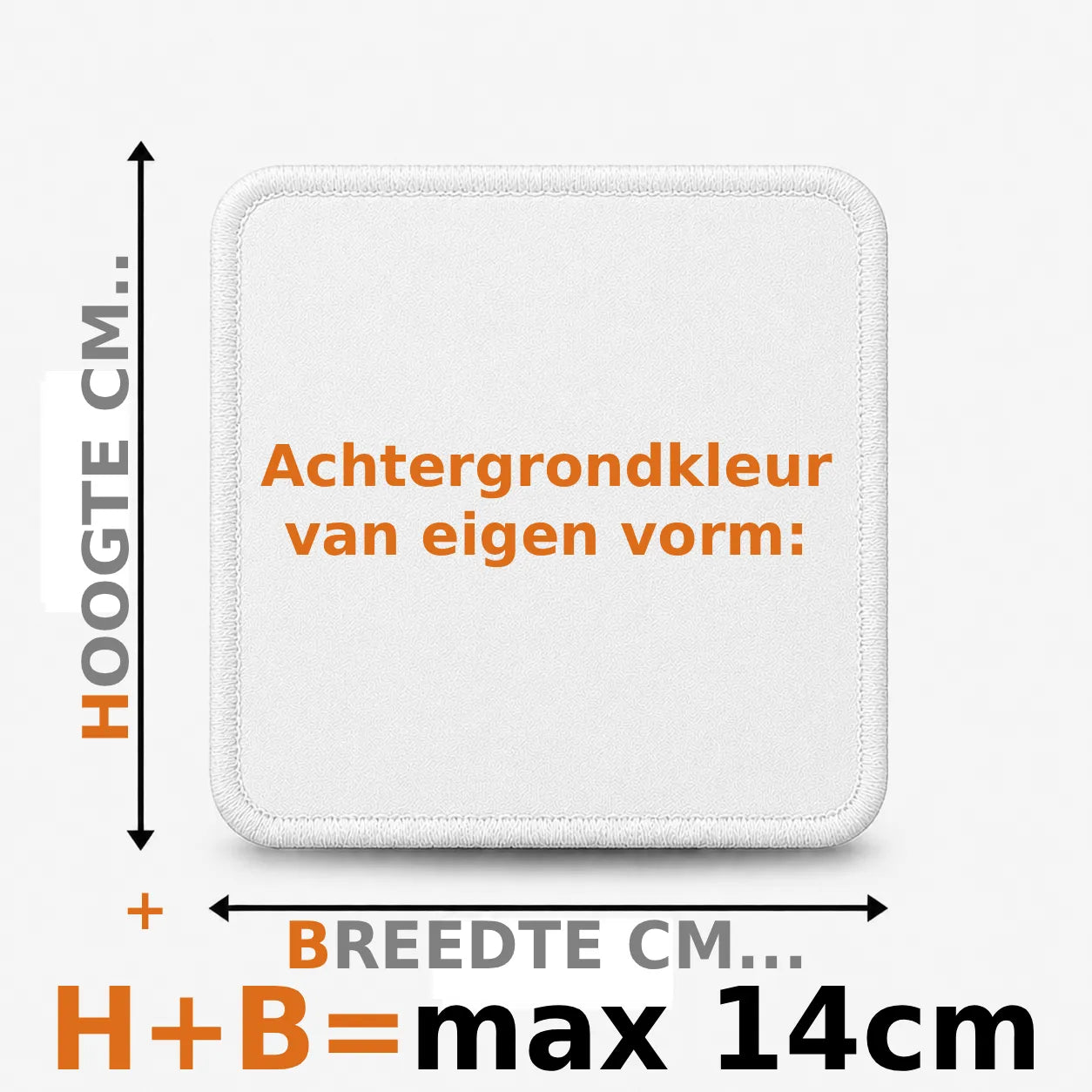 Eigen vorm embleem borduren - max 14cm