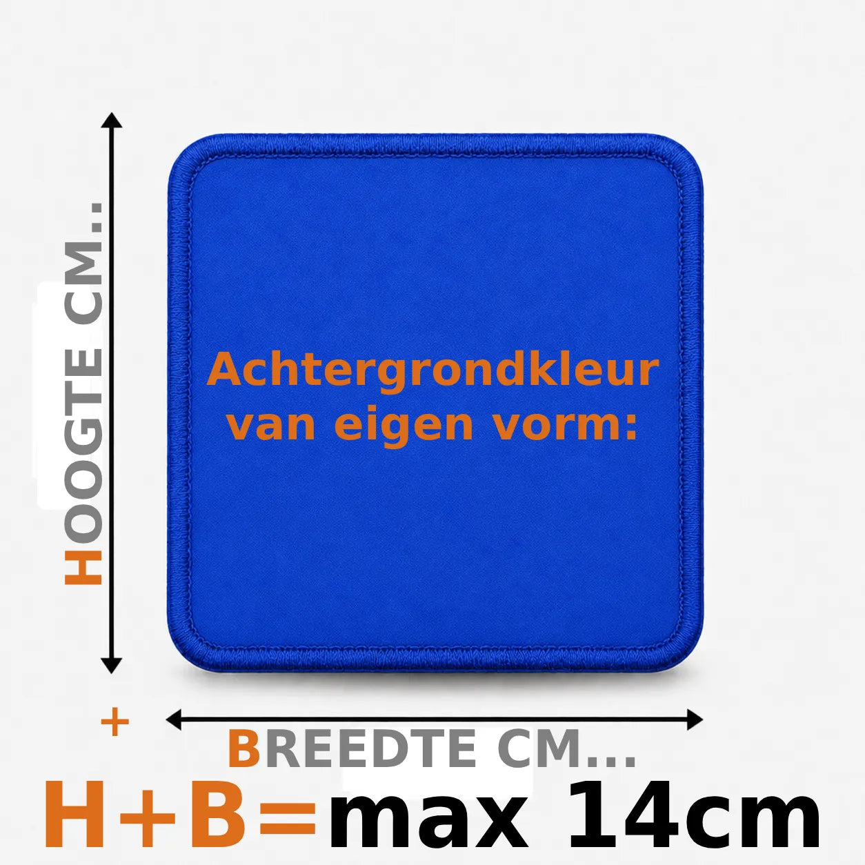 Eigen vorm embleem borduren - max 14cm
