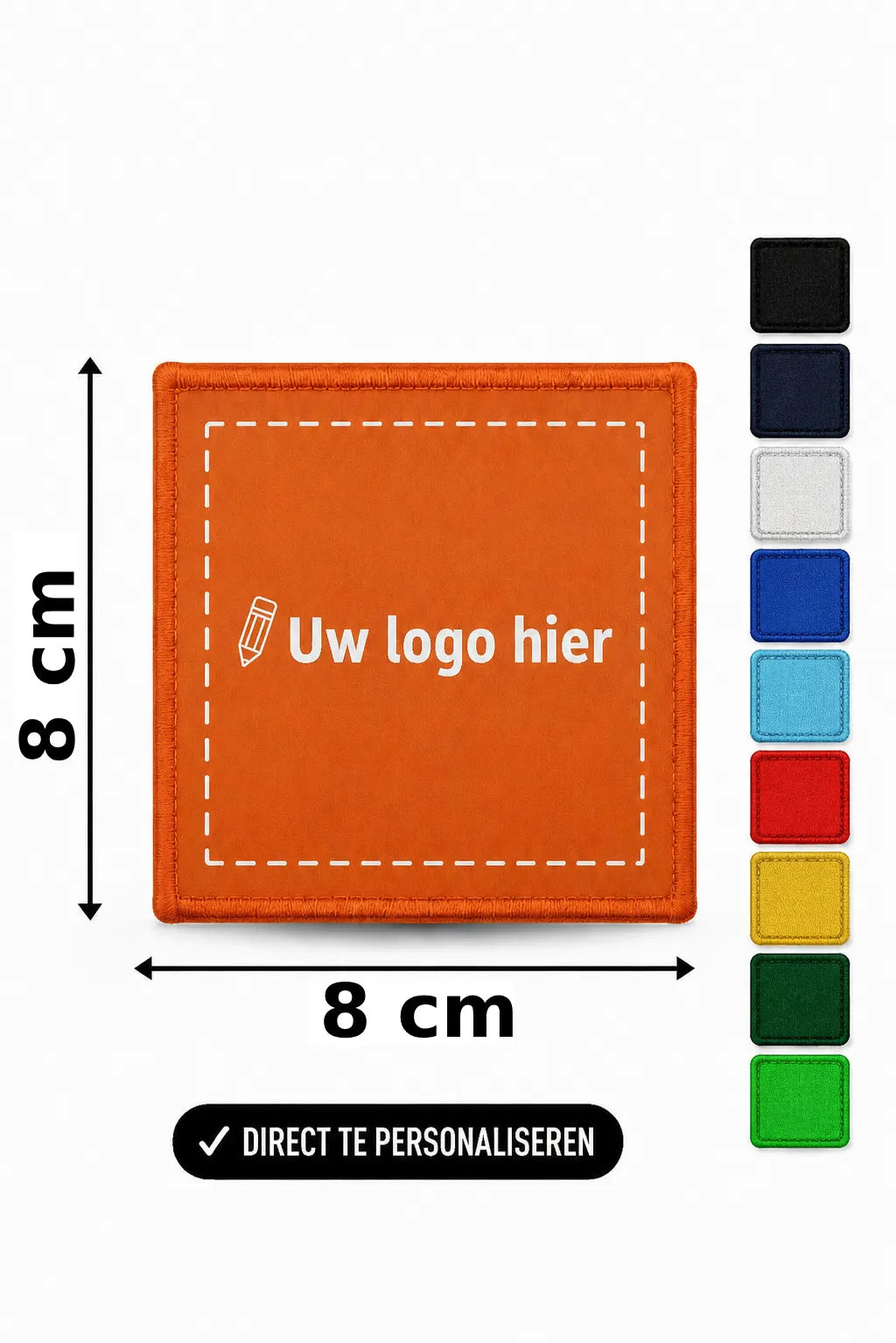 Vierkant 8x8cm embleem borduren