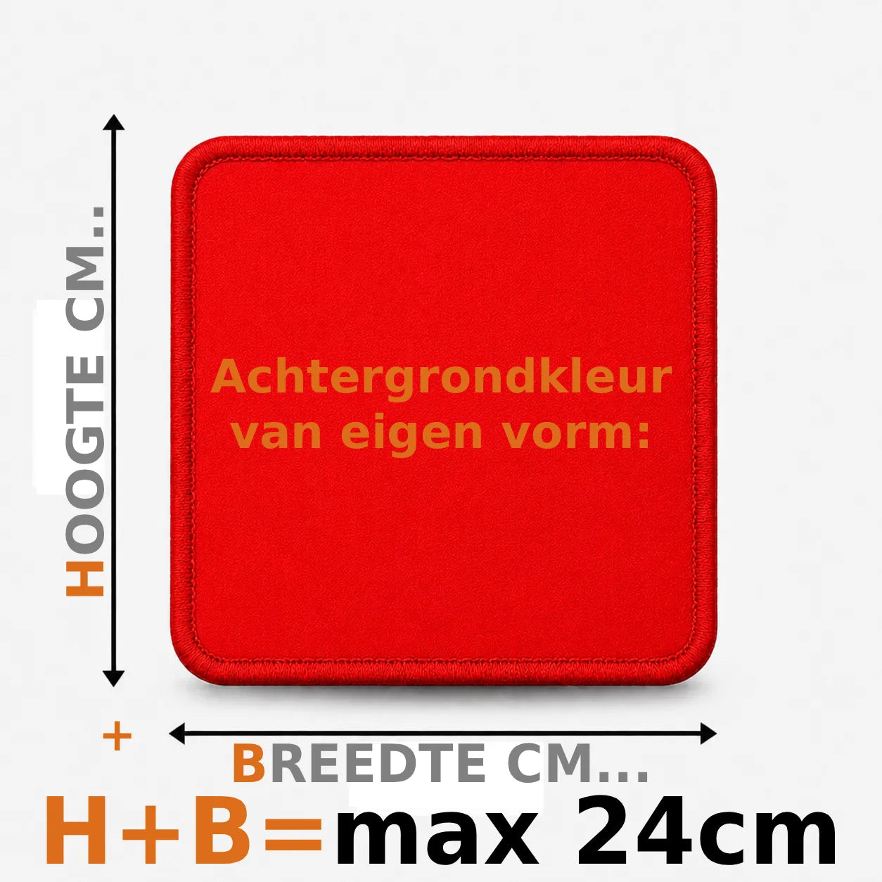 Eigen vorm embleem borduren - max 24cm