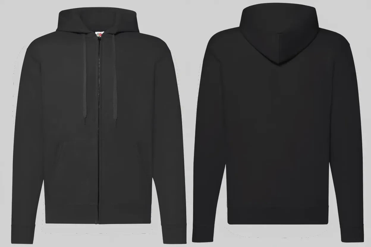 Fruit of the Loom SC374 Hoodie Sweat Jack Borduren | 80% Katoen / 20% Polyester | 280 g/m²