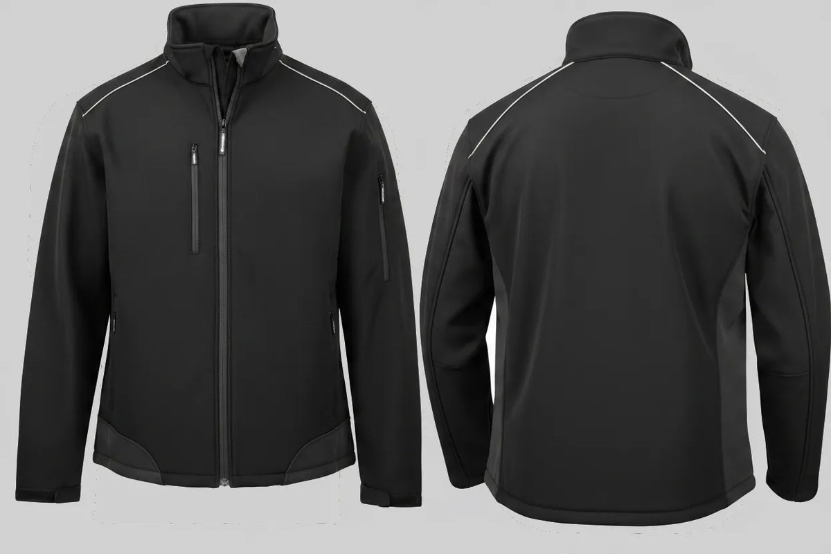 Ripstop softshell werkjas borduren zwart - Result RS124