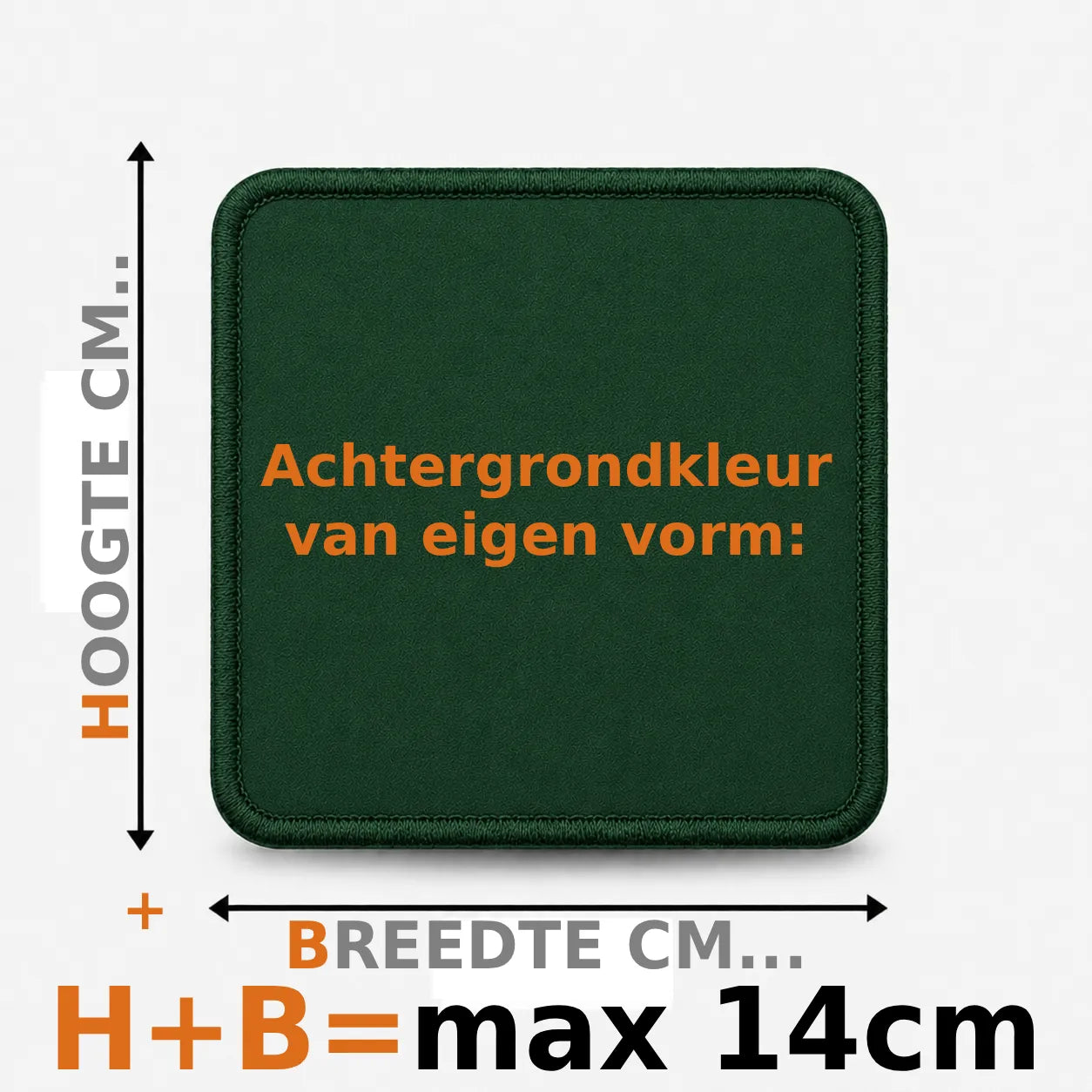 Eigen vorm embleem borduren - max 14cm