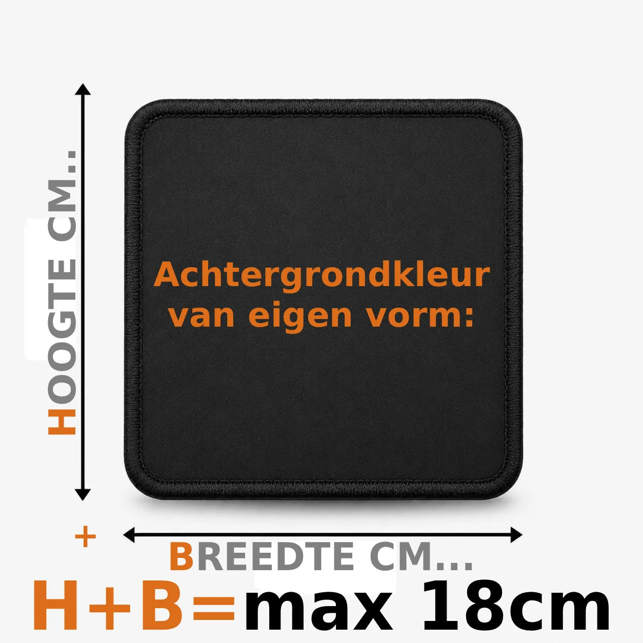 Eigen vorm embleem borduren - max 18cm