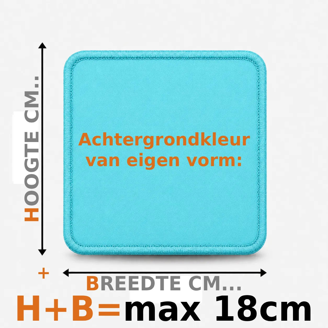 Eigen vorm embleem borduren - max 18cm