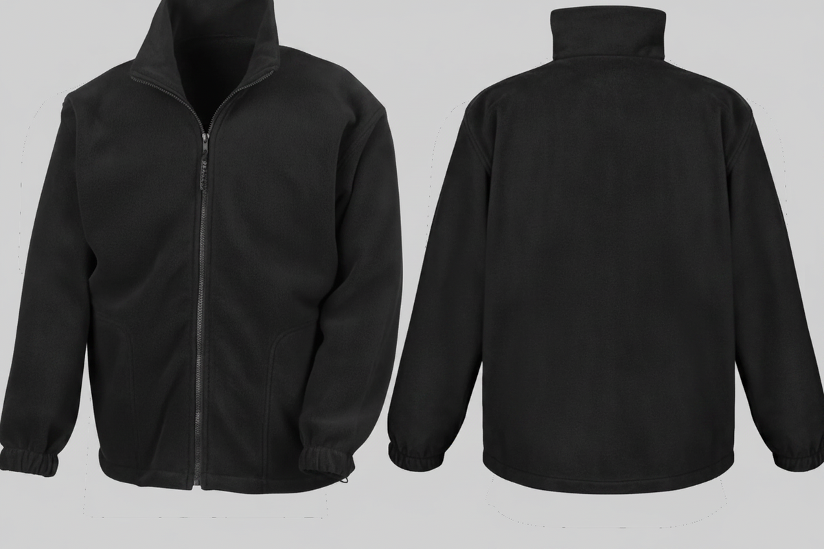 Active fleece jack schilders & stukadoors borduren zwart - Result RS036