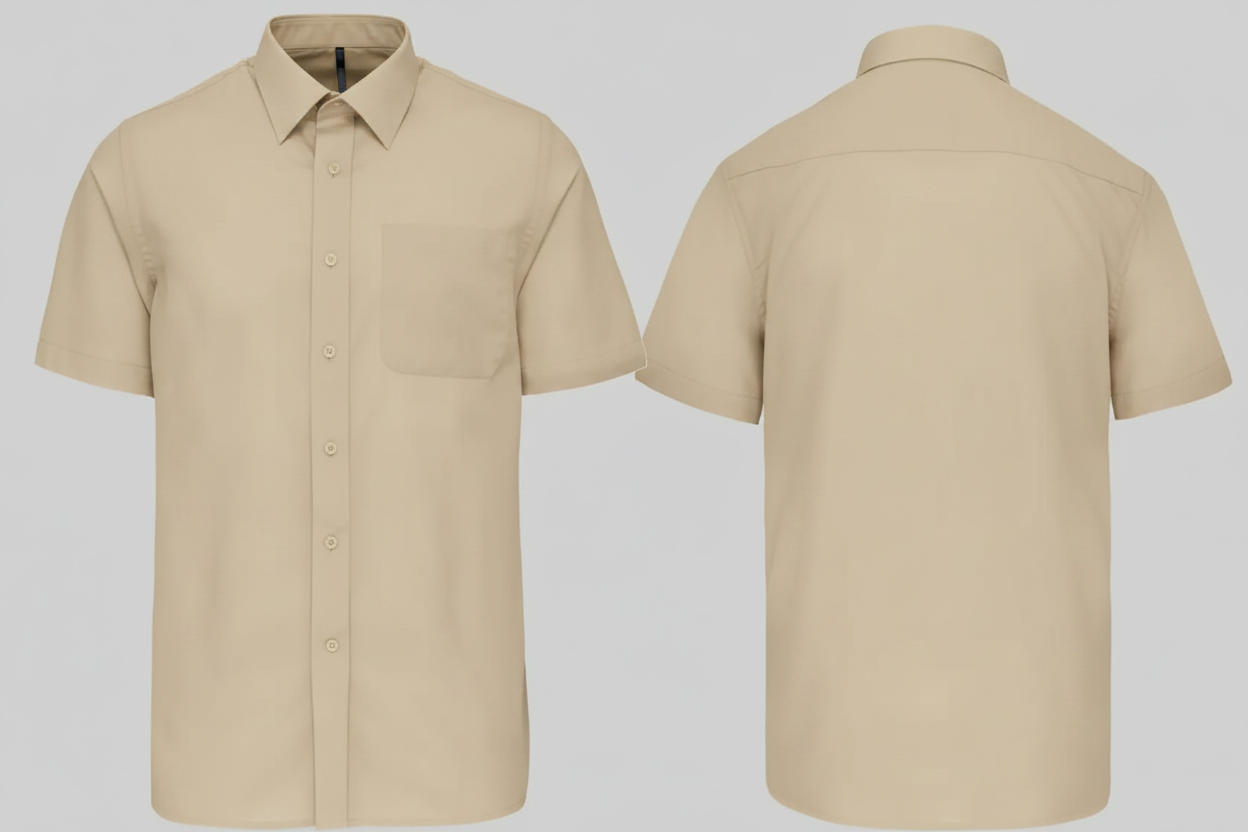 Kariban K551 ACE Heren Overhemd Korte Mouwen Borduren | Polykatoen Poplin | 110 g/m²