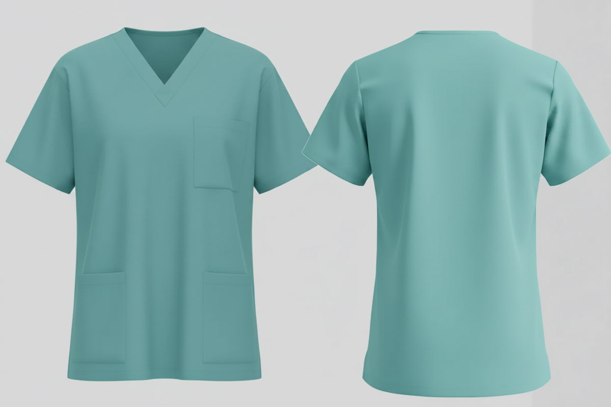 Scrub tunic borduren aqua - Radsow Uneek UC921