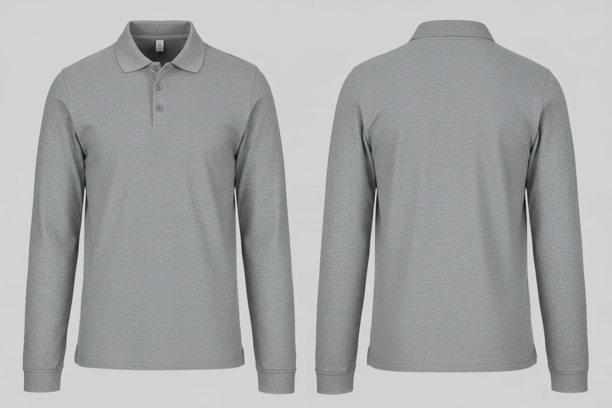 Kariban K243 Heren Polo Lange Mouwen Borduren | Katoen | 220 g/m²