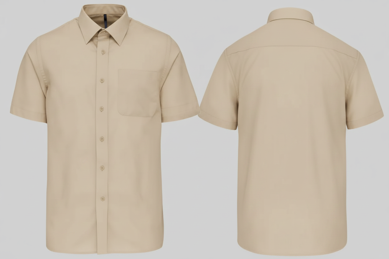 Kariban K551 ACE Heren Overhemd Korte Mouwen Borduren | Polykatoen Poplin | 110 g/m²