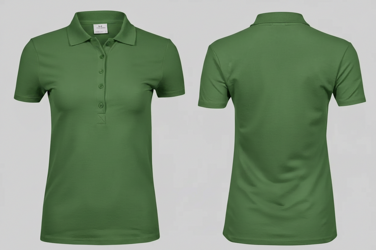 Dames luxe stretch polo borduren bladgroen - Tee Jays TJ145