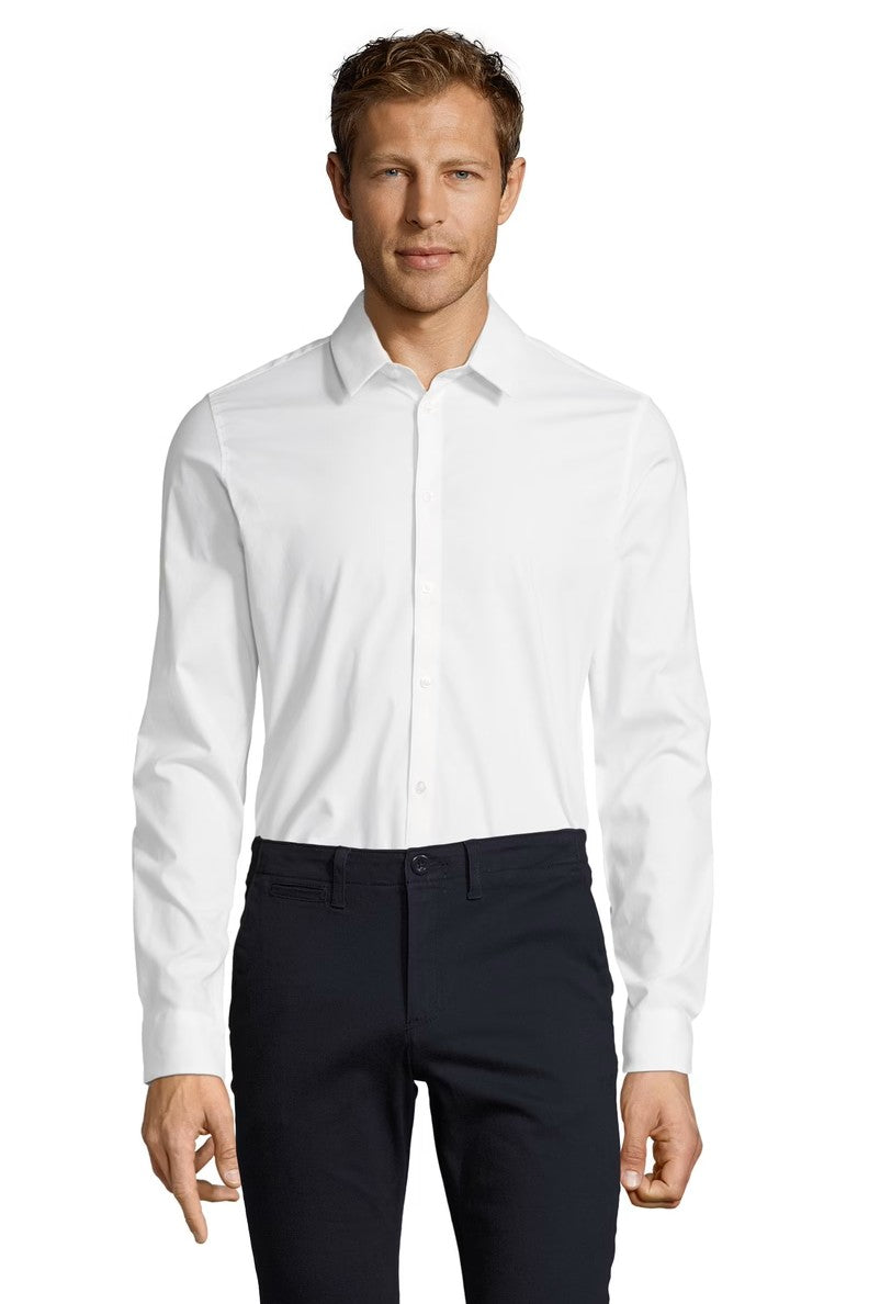 Blake men heren hemd stretch lange mouwen borduren - SOL'S BM01426