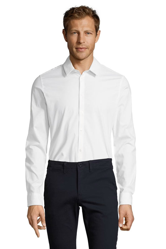 Blake men heren hemd stretch lange mouwen borduren - SOL'S BM01426