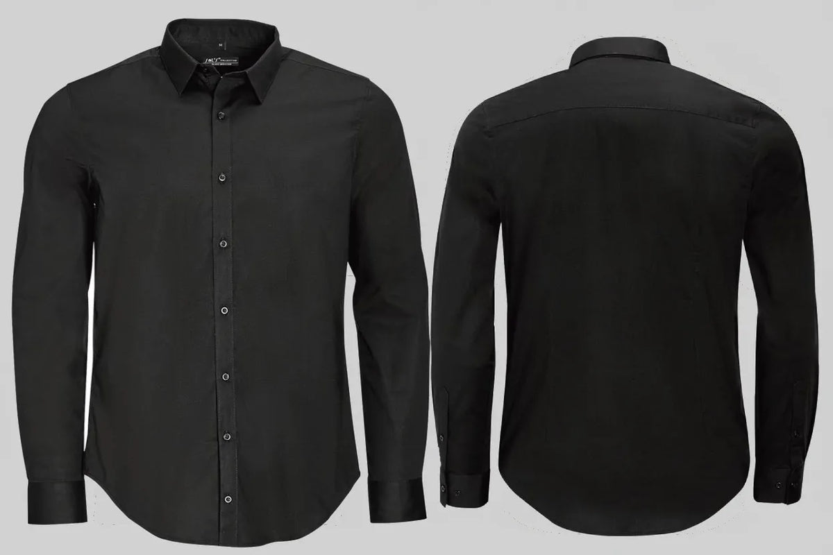 Blake men heren hemd stretch lange mouwen borduren - SOL'S BM01426