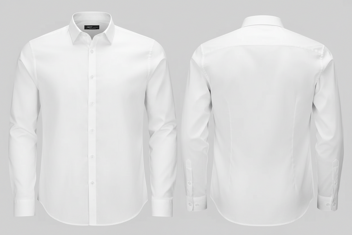 Blake men heren hemd stretch lange mouwen borduren wit - SOL'S BM01426