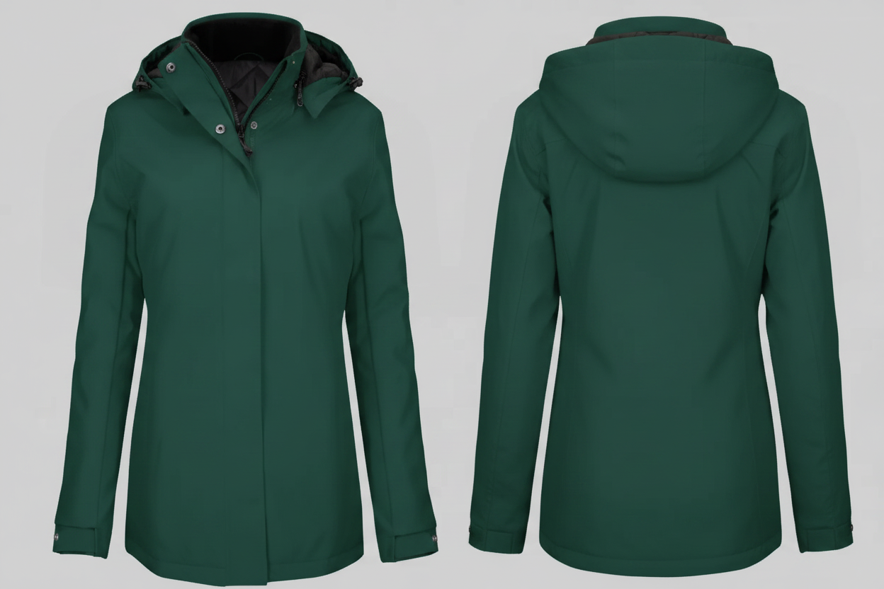 Kariban K6108 Stijlvolle Damesparka met Afneembare Capuchon Borduren | 100% Polyester Oxford