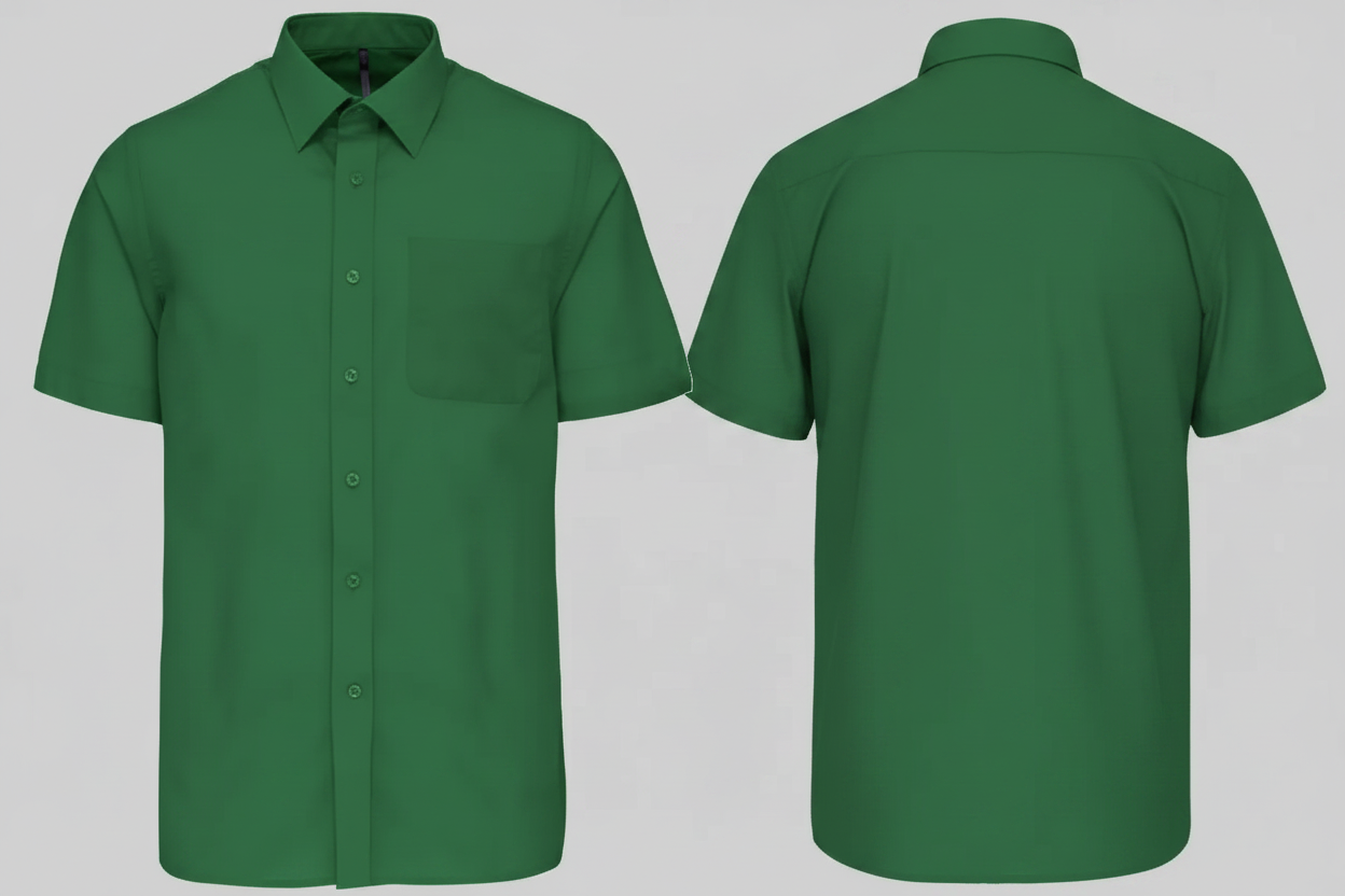 Kariban K551 ACE Heren Overhemd Korte Mouwen Borduren | Polykatoen Poplin | 110 g/m²