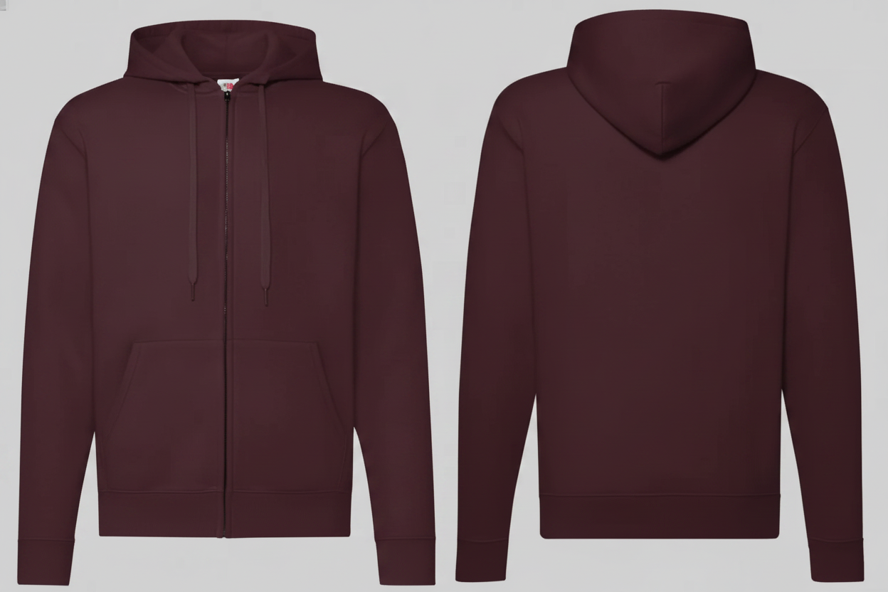 Fruit of the Loom SC374 Hoodie Sweat Jack Borduren | 80% Katoen / 20% Polyester | 280 g/m²