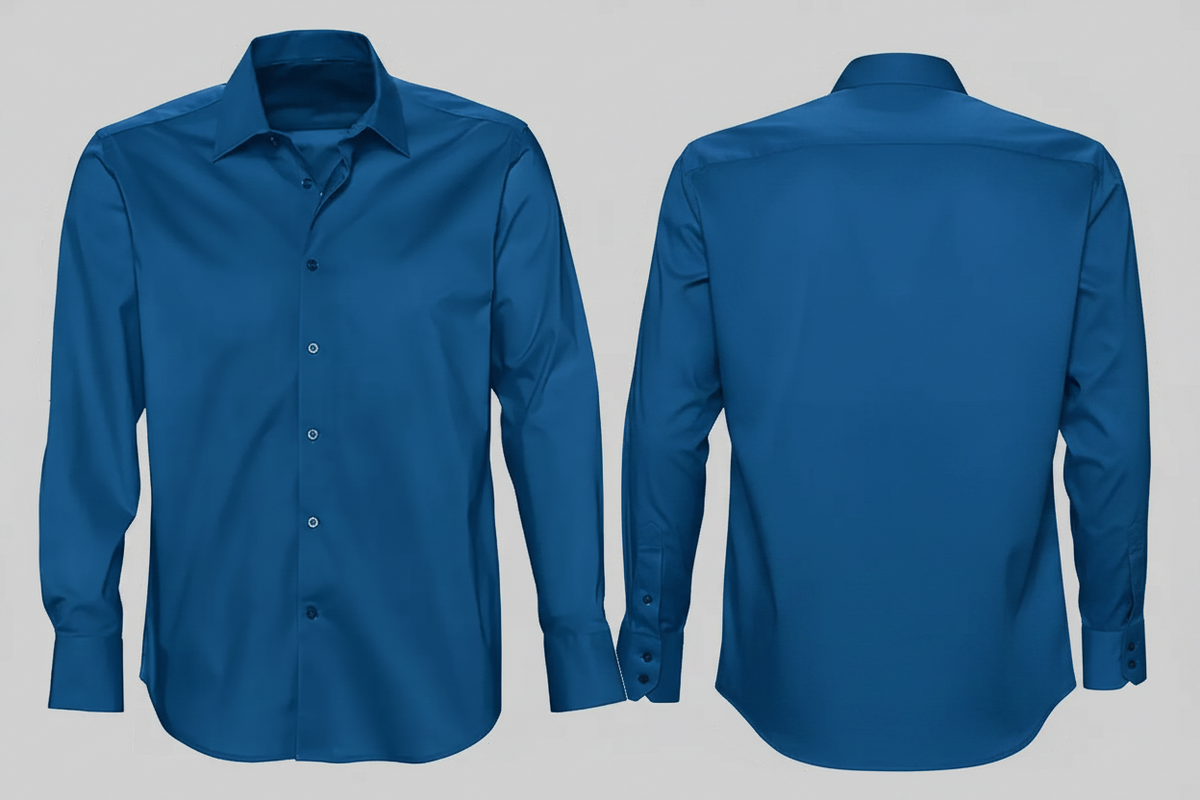 Brighton heren hemd stretch lange mouwen borduren helderblauw - SOL'S BH17000