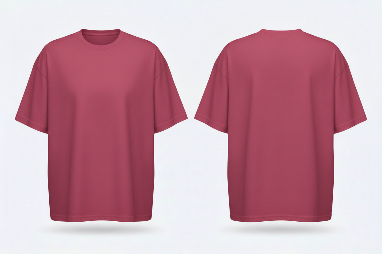 build-your-brand-by102-oversized-tshirt-borduren-hibiskus-roze