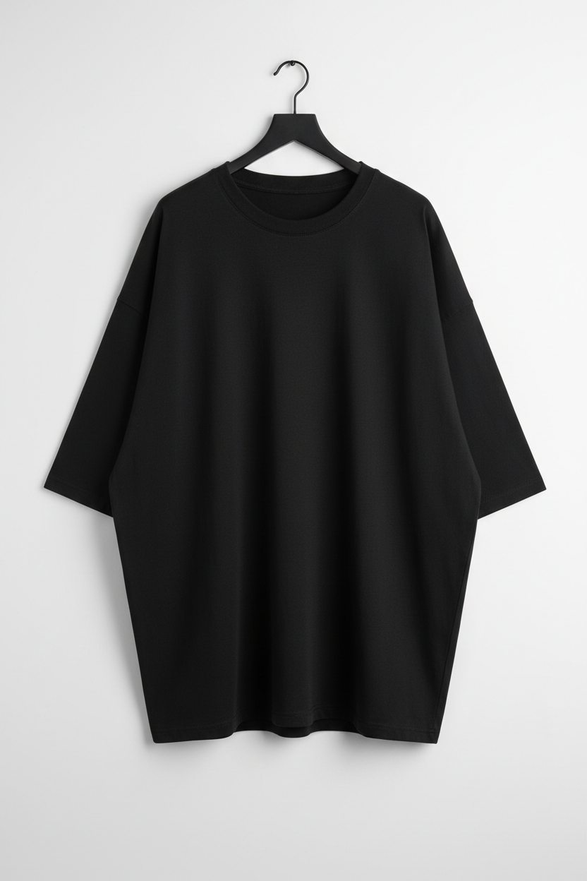 by102-oversized-tshirt-borduren-hangend-zwart