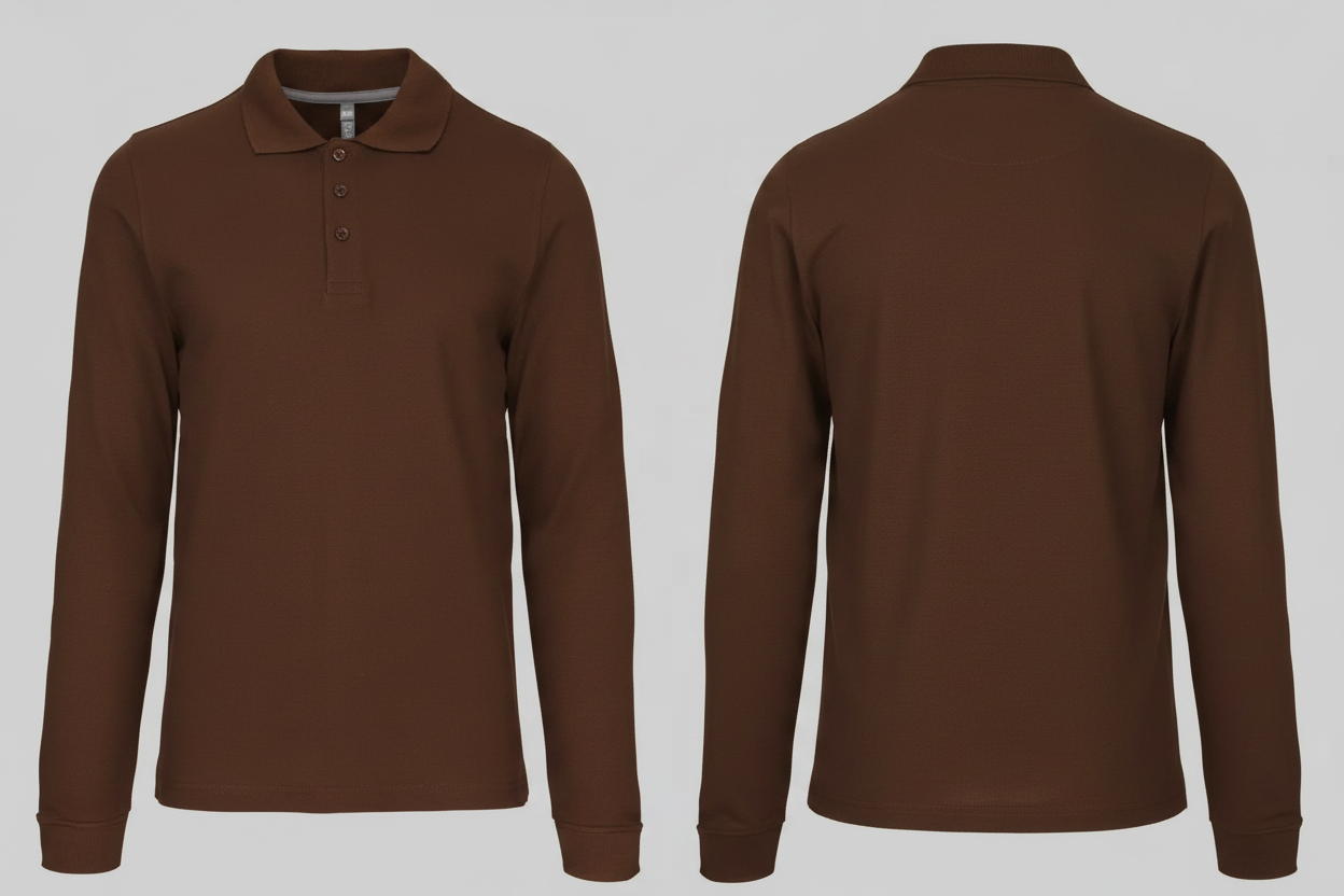 Kariban K243 Heren Polo Lange Mouwen Borduren | Katoen | 220 g/m²