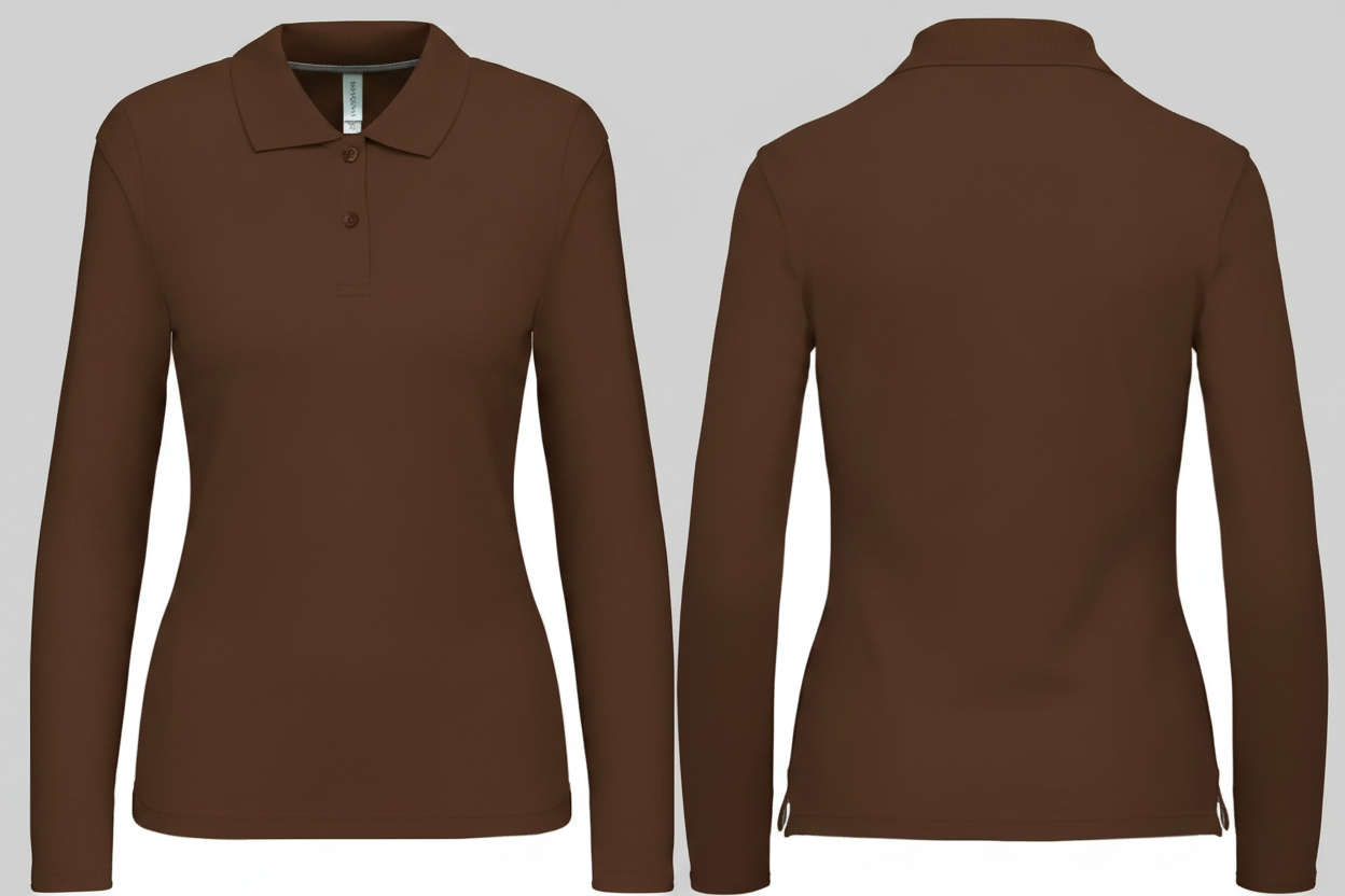 Kariban K244 Dames Polo Lange Mouwen Borduren | Katoen | 220 g/m²