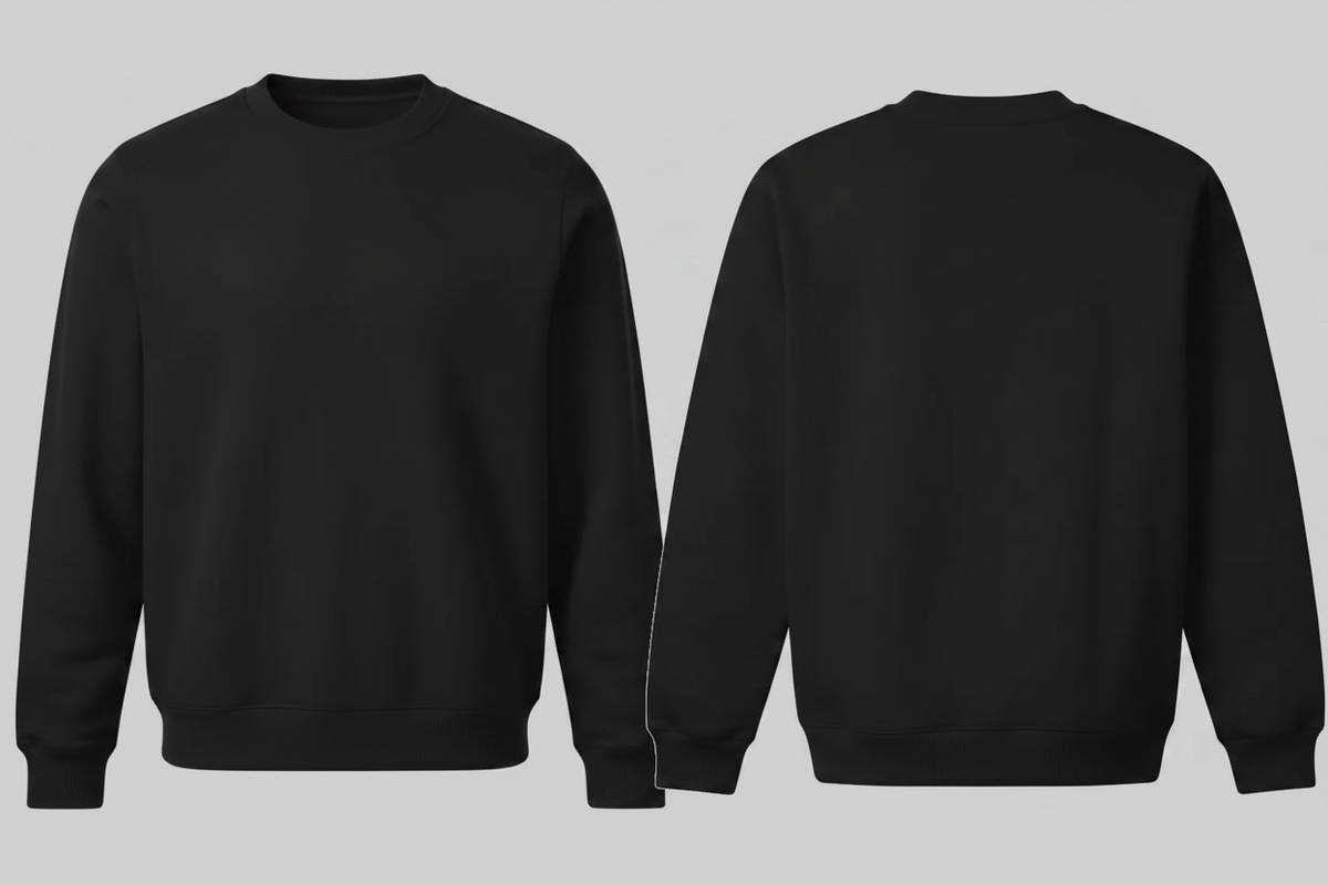 Comfortabele robuuste sweater met versterkte details borduren zwart - Bc Pro CGWUC20