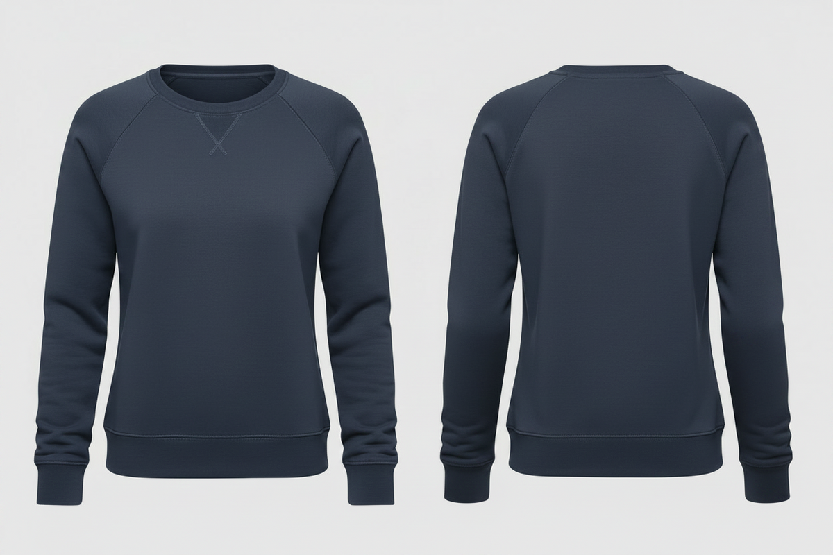 Dames bio sweater borduren marine - Kariban K481