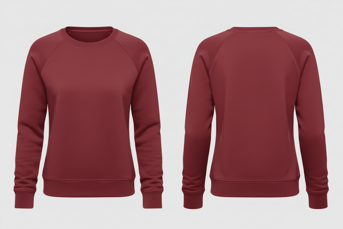 Dames bio sweater borduren rood - Kariban K481
