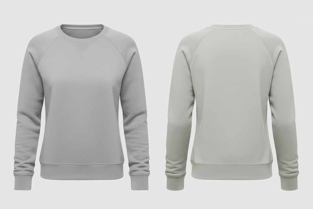 Dames bio sweater borduren sneeuwgrijs - Kariban K481